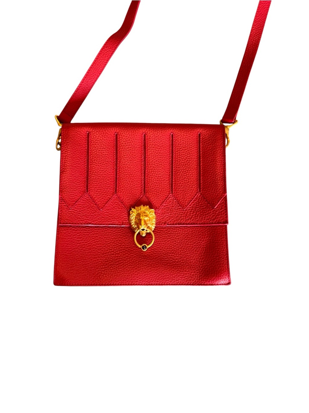 Extremely Rare GURHAN Luxury Red Leather Clutch ❤️✨